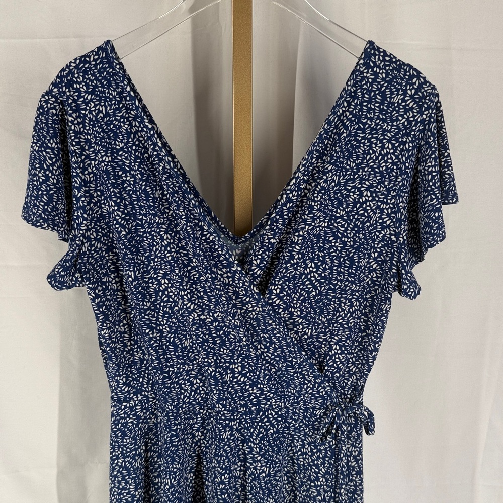 KAILEIGH Kaela Faux Wrap Knit Dress - Navy Blue - Small - Picture 4 of 11